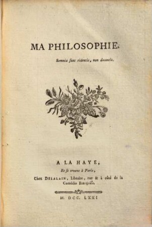 Ma philosophie