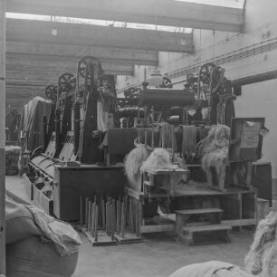 Hainitz, Flachsspinnerei : Hainitz. VEB Flachsspinnerei Hainitz. Produktionshalle