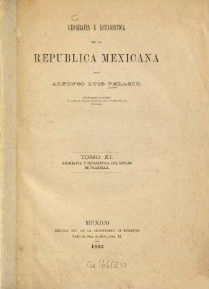 Geografía y estadística de la República Mexicana, 11