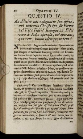 Quæstio IV. An dilectio aut resignatio sui ipsius, [...]