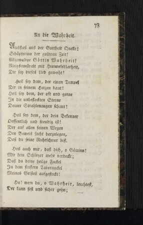 An die Wahrheit.