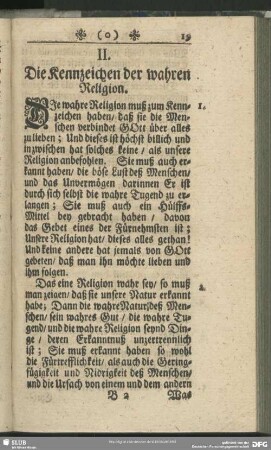 II. Die Kennzeichen der wahren Religion
