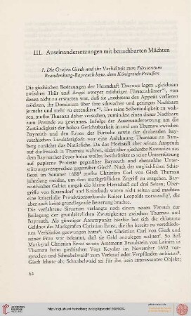 III. Auseinandersetzungen mit benachbarten Mächten
