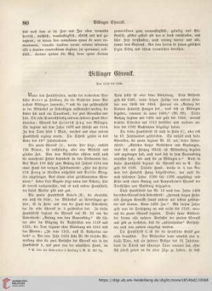 Billinger Chronik