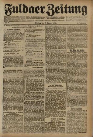 Ausgabe vom Montag, den 07. Januar 1918.
