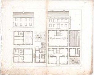 Voit, Johann Michael; Wohnhäuser - Lagepläne, Grundrisse, Ansichten, Schnitte
