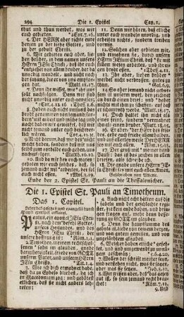 Die 1. Epistel St. Pauli an Timotheum. - Die 2. Epistel St. Pauli an Timotheum.