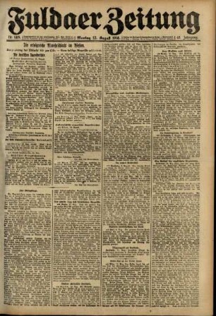 Ausgabe vom Montag, den 12. August 1918.