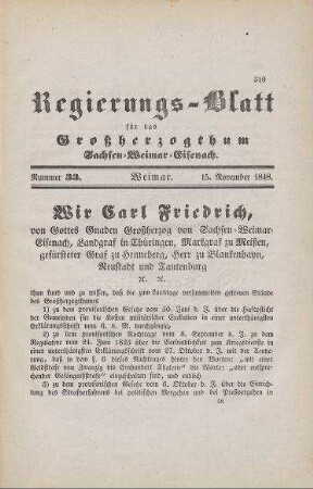 Nr. 33 : 15. November 1848