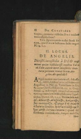 II. Locus. De Angelis.