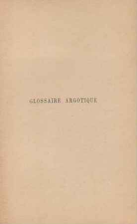 Glossaire argotique