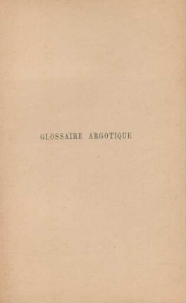 Glossaire argotique