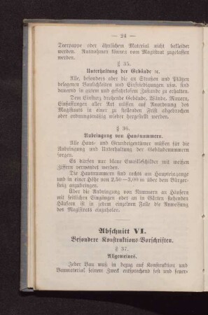 Abschnitt VI. Besondere Konstruktions-Vorschriften.