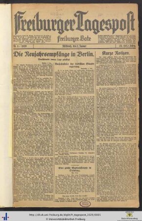 22. Jg. (Januar bis Juni): Freiburger Tagespost