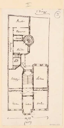 Wohnhäuser Ritterstraße 61-65, Berlin-Kreuzberg: Wohnhaus Nr. 63: Grundriss OG