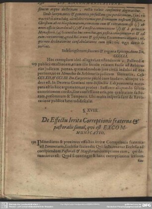 § XVIII. De Effectu Irritae Correptionis fraternae & pastoralis simul qui est Excommunicatio