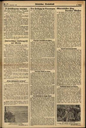 Zweite Ausgabe vom Montag, den 02. September 1940.