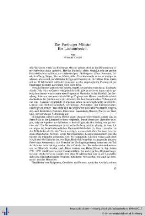 Das Freiburger Münster. Ein Literaturbericht.