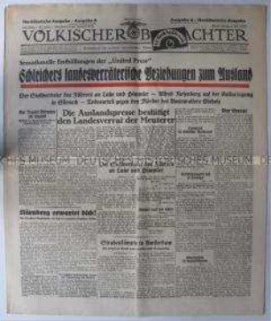NS-Tageszeitung "Völkischer Beobachter" zur "Röhm-Affäre"