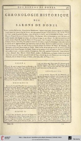 Chronologie historique des barons de Donzi