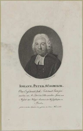 Bildnis des Iohann Peter Süssmilch