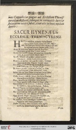 Sacer hymenaeus ecclesiae themiscyrensi