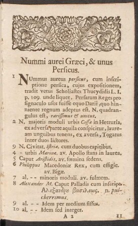 Nummi aurei Graeci, et unus Persicus