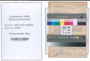 Entnazifizierung Max Ulmschneider , geb. 20.10.1895 (Betriebsleiter)