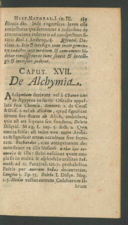 Caput XVII. De Alchymia.