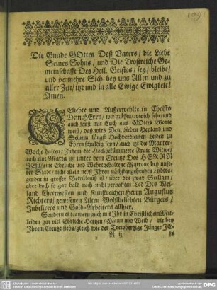 Leichenpredigt : Christliche Leichpredigt, [allgemeiner Eingang], [Text], [Abhandlung]