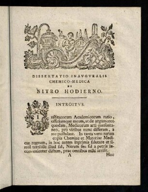 1-23, Dissertatio Inavgvralis Chemico-Medica De Nitro Hodierno.