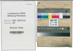 Entnazifizierung Klara Brauner , geb. 04.01.1894 (Geschaeftsfuehrerin)