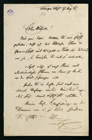 Brief vom 19. August 1867