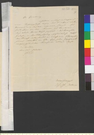 Brief von Hüttner, Johann Christian an Goethe, Johann Wolfgang von