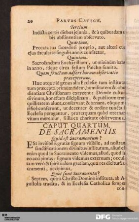 Caput Quartum. De Sacramentis.