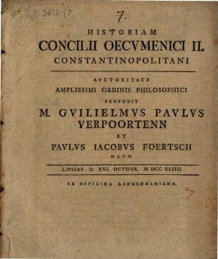 Historia concilii oecumenici II. Constantinopolitani