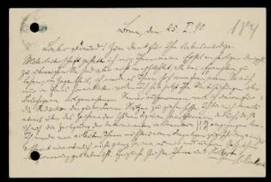 Nr. 2: Postkarte von Hermann Minkowski an Adolf Hurwitz, Bonn, 25.1.1890