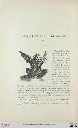 2. Pér. 31.1885: Exposition d'Adolphe Menzel à Paris, [1]