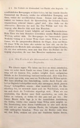 § 4. Die Freiheit als Abwesenheit von Furcht oder Begierde.