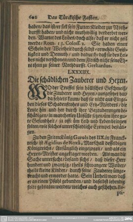 LXXXIIX. Die schädlichen Zauberer und Hexen