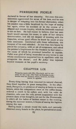Chapter LIX. Peregrine meets with Mrs Hornbeck, and is consoled for his loss - ...