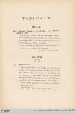 Tableaux (Nr. 624 - 661)