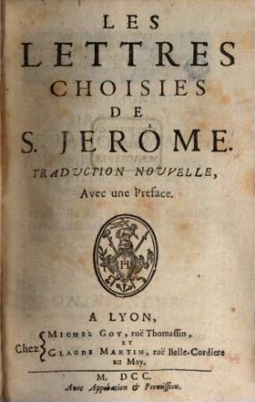 Les lettres choisies de S. Jerome