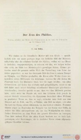 10: Der Zeus des Phidias : Vortrag, gehalten zum Besten des Frauenvereins in der Aula der Universität am 12. Februar 1901
