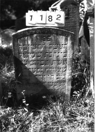 Grabstein 1182 (Index: 100098607) Maße HxBxT: 92x56x9 cm: Grabstein 1182