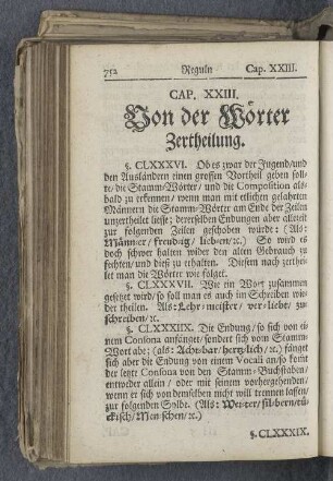 Cap. XXIII. Von der Wörter Zertheilung.
