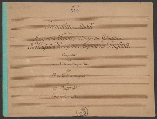 [Sammelhandschrift] Trompeten-Musik. Arr; pf