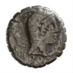 Münze, Denar (serratus), 64 v. Chr.