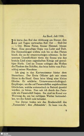 An Bord, Juli 1924