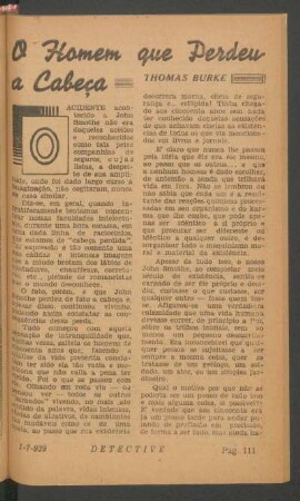 O homem que perdeu a cabeça : [Novela completa]